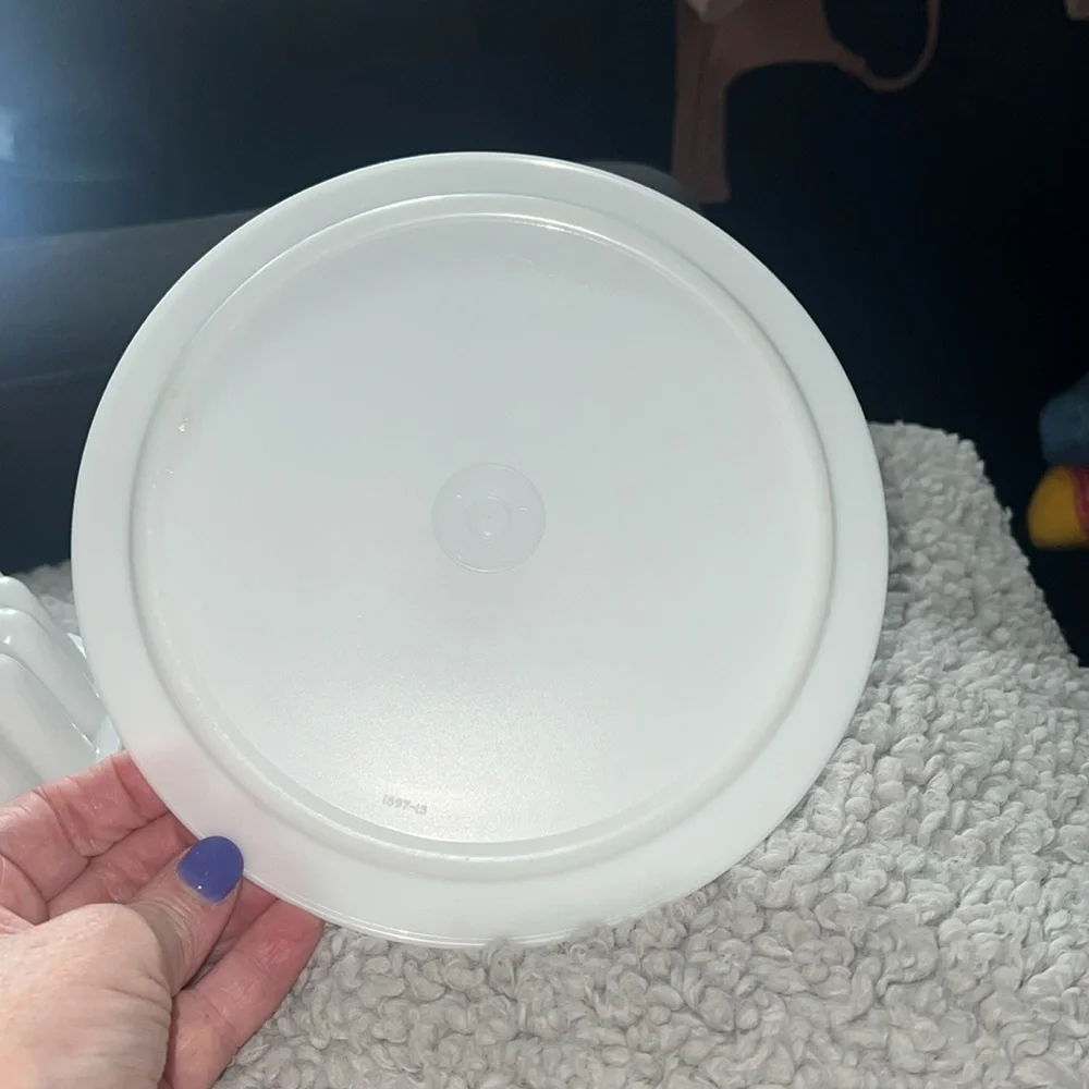 Vintage Tupperware white/clear Jello Mold - 3-piece set , flower shape